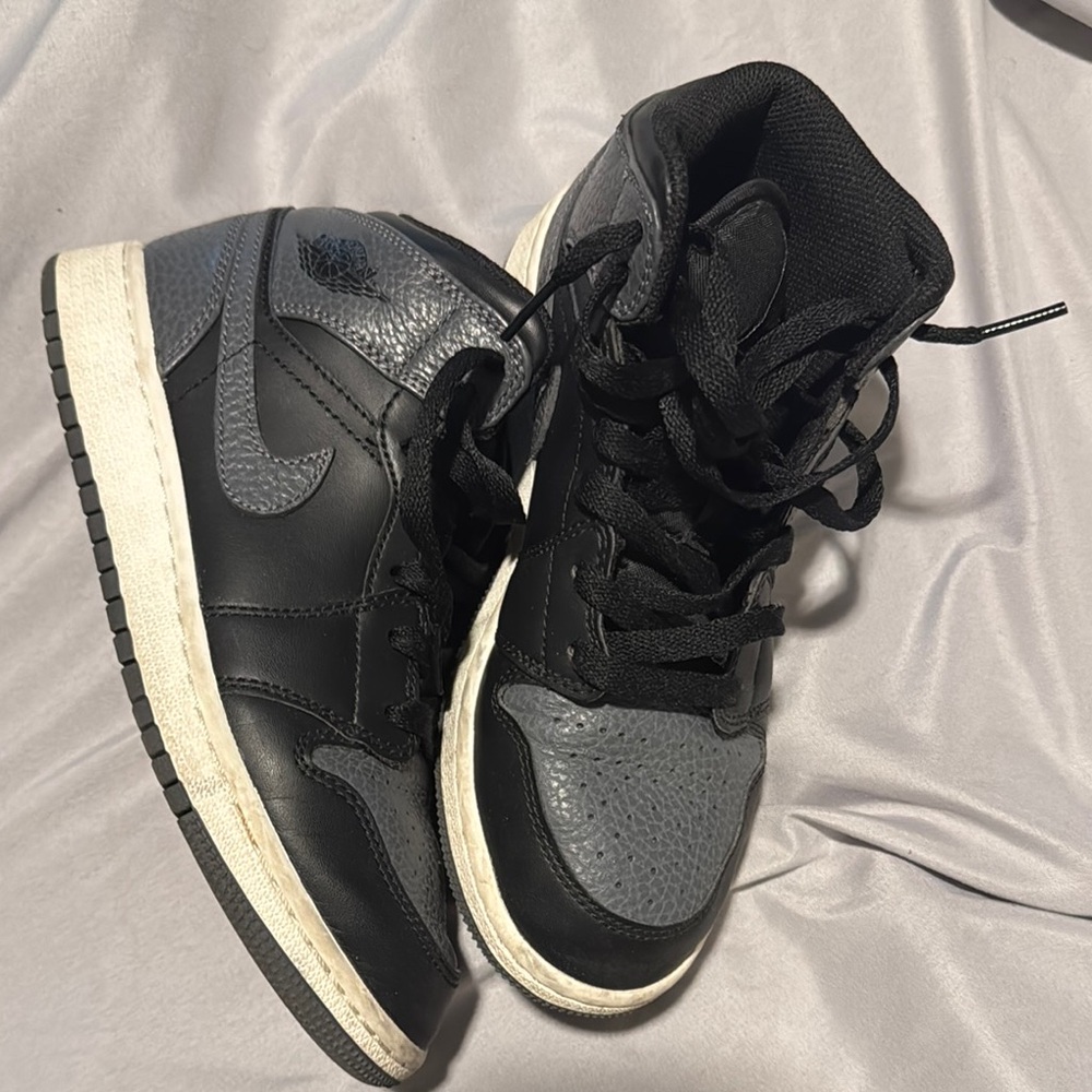 Black and Gray High-Top Sneakers